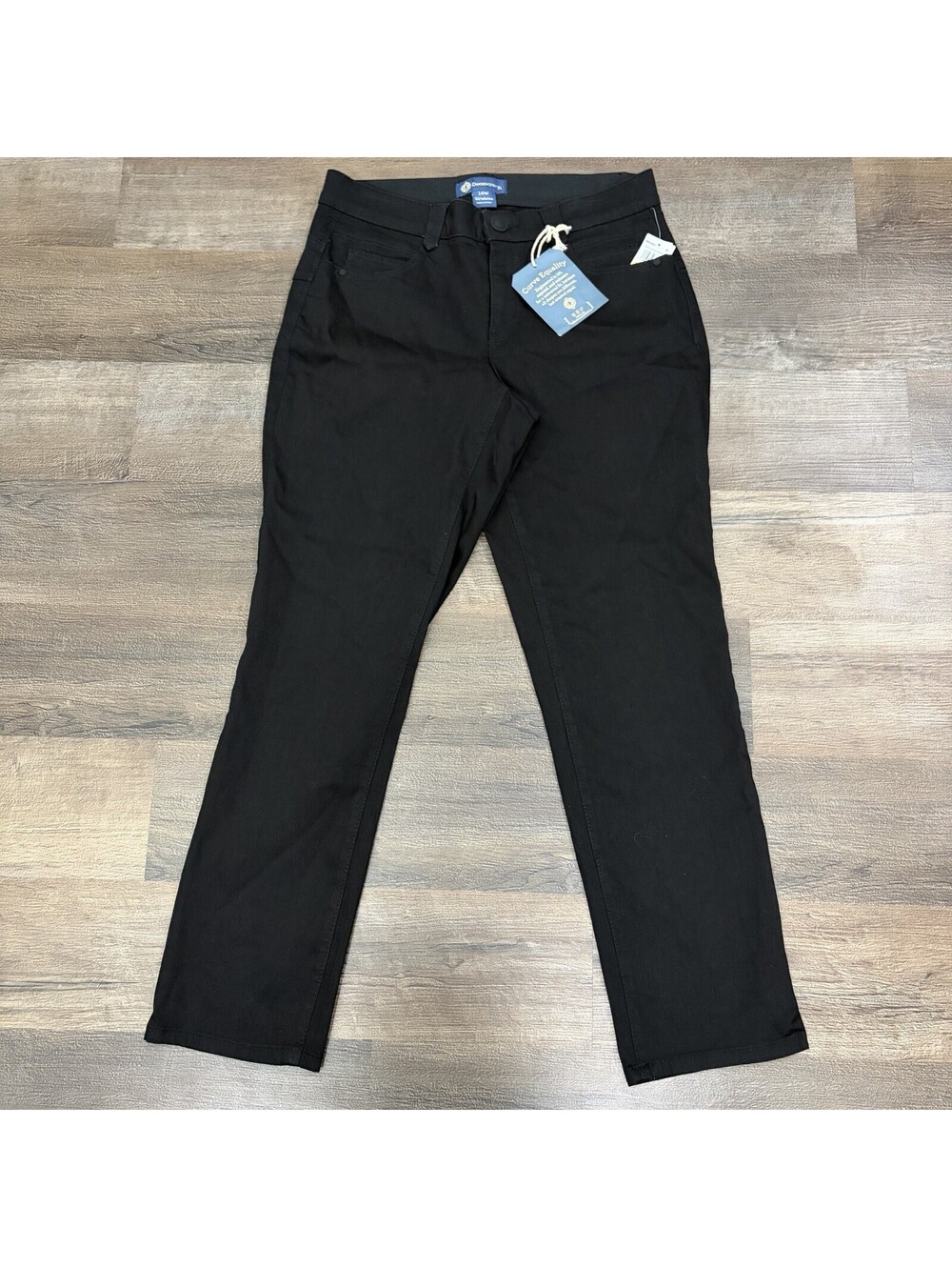 NWT Democracy Ab Solution Women’s 14W Black Straight Leg Jeans Stretch - Picture 2 of 10